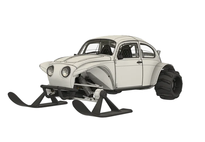 Ski Pack for Model 7: Buggy, a preview image from 3DSets