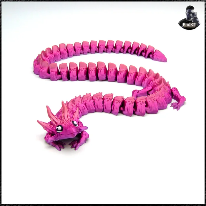 Dragon Axolotl V2 - Extra Long version - Print in place, a preview image from Creality Cloud