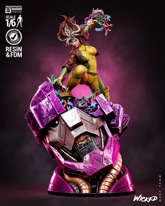 WICKED MARVEL ROGUE SCULPTURE : TESTED AND READY FOR 3D PRINTING, a preview image from Cults3D