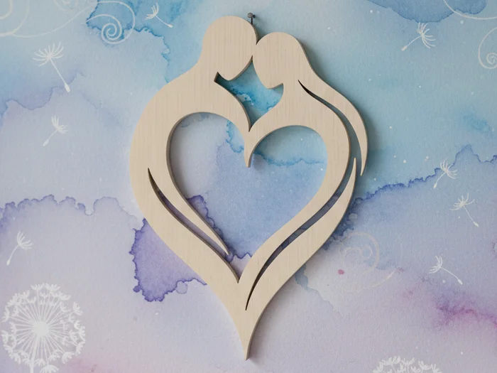 Silhouette Coppia e Cuore - Wall Art San Valentino, a preview image from MakerWorld