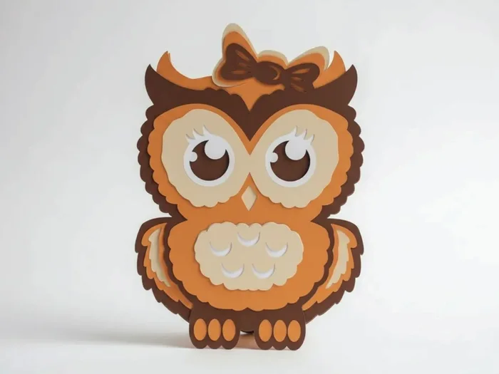 Cute Owl 3D Layered Design, a preview image from MakerWorld