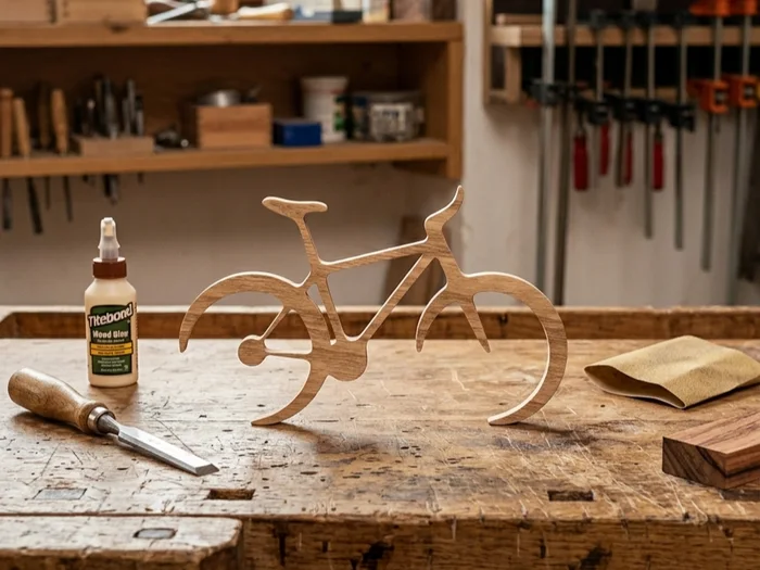 Scultura Bicicletta Minimalista - wall art, a preview image from MakerWorld