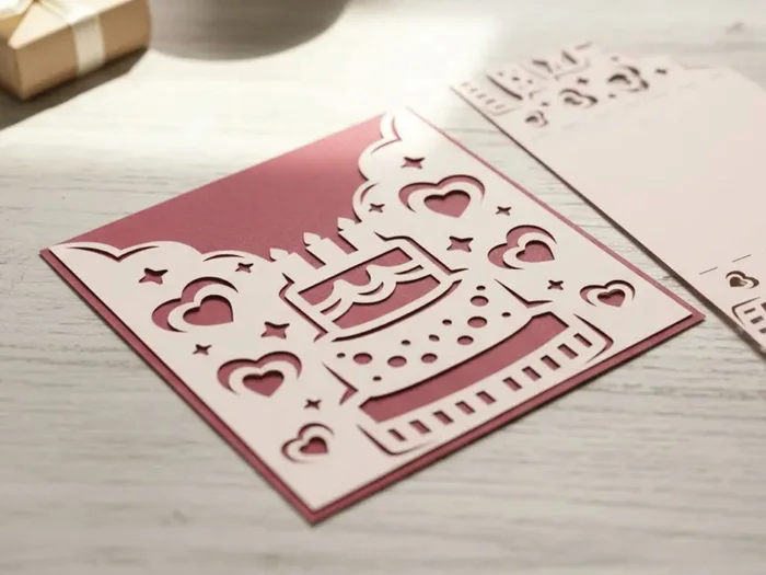 Birthday Papercut Card Template, a preview image from MakerWorld