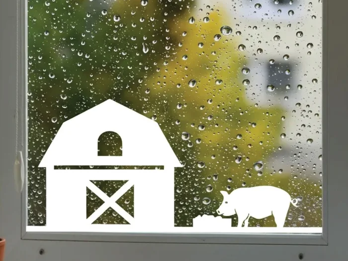 Pigs on the Farm Window Decal, a preview image from MakerWorld