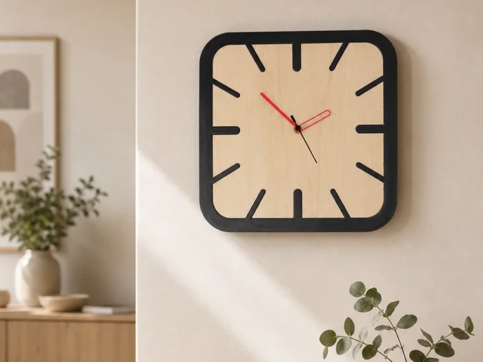 Elegant Dual-Material Wall Clock | LASER VERSION, a preview image from MakerWorld