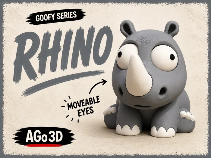 Goofy series – RHINO Movable Eyes NO AMS, a preview image from MakerWorld