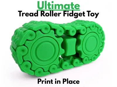 Ultimate Tread Roller Fidget Toy (Print in Place), a preview image from MakerWorld