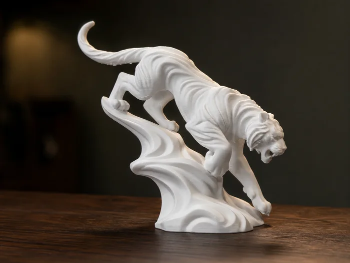 Pouncing Tiger Sculpture – Caught Mid-Strike, a preview image from MakerWorld