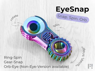 EyeSnap Fidget - Snap Spin Orb (Snap-Fit, no AMS), a preview image from MakerWorld
