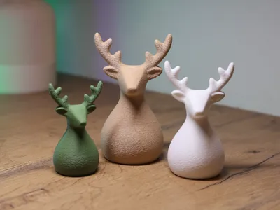 Nordic Fuzzy Deer – Modern 3-Piece Decor Set, a preview image from MakerWorld