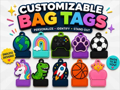 Customizable Bag Tags, a preview image from MakerWorld