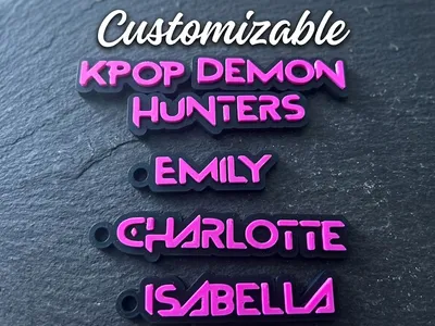 Kpop Demon Hunters customizable keychain, a preview image from MakerWorld