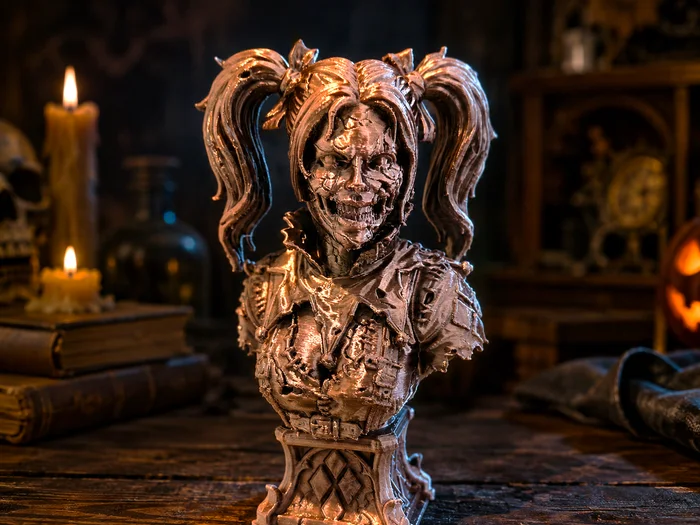 Undead Harley Quinn Bust, a preview image from MakerWorld