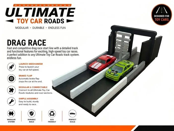 Ultimate Toy Car Roads - Drag Race, a preview image from MakerWorld