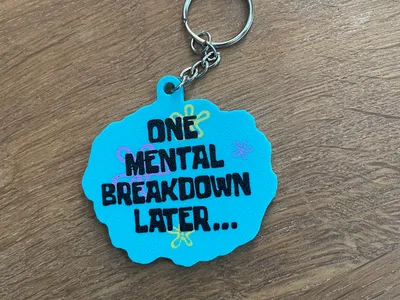 Funny Keychain / 4 color / Spongebob Meme / Later, a preview image from MakerWorld