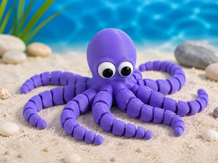 Cute Flexi Octopus β Articulated Fidget Toy, a preview image from MakerWorld