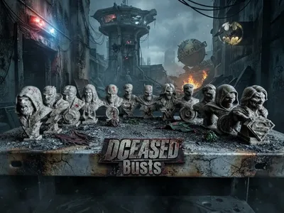 DCeased Undead Superhero Bust Collection, a preview image from MakerWorld