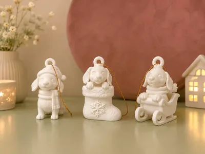 Christmas Dachshund ornaments, a preview image from MakerWorld