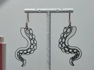 Aretes Tentáculo Marino, a preview image from MakerWorld