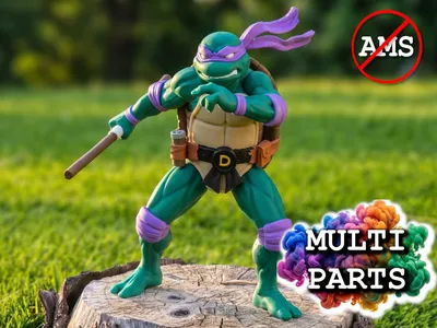Donatello - TMNT (Modular Print, Ultra-Low Waste), a preview image from MakerWorld