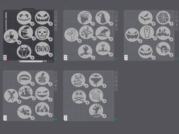 Halloween v3 stencils mega pack (set of 33), a preview image from MakerWorld