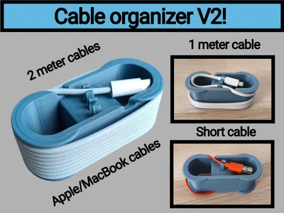 Cable organizer V2 - (Long cable compatible) - USB, a preview image from MakerWorld