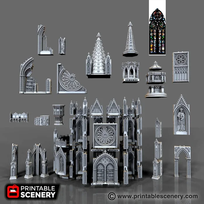 Cathedral Bundle, a preview image from Printable Scenery