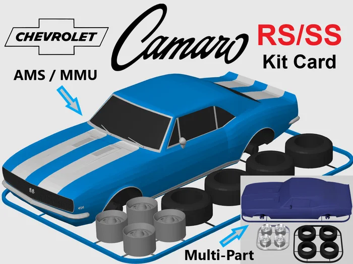 Chevrolet Camaro RS/SS Kit Card (1:24 scale), a preview image from Printables