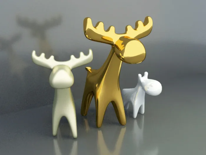 Cute minimalist Christmas Moose Decoration, a preview image from Printables