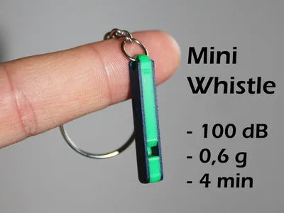Ultra Compact Mini Whistle 100 dB on your Keychain, a preview image from Printables