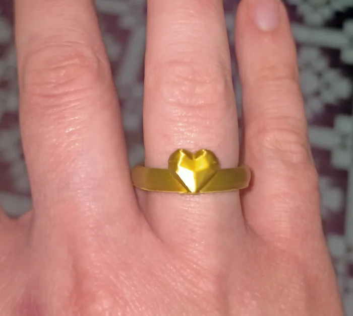 Heart Ring - size 7,5-13,5 - fast 10 min print, a preview image from Printables