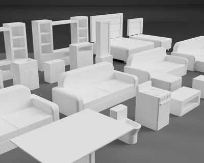 Miniature Furniture Set, a preview image from Printables