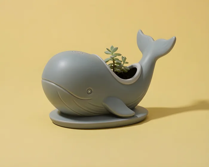 Whale Succulent Pot, a preview image from Printables