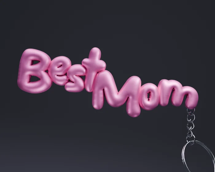 "BEST MOM" BUBBLE KEYCHAIN, Mother's day. Mom, a preview image from Printables