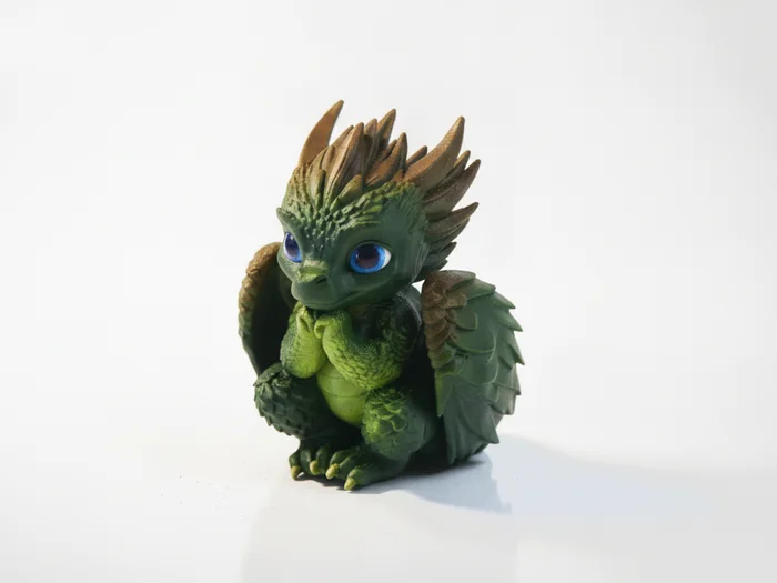 Cute Baby Dragon Figurine Chibi Fantasy 3D Printable, a preview image from Printables