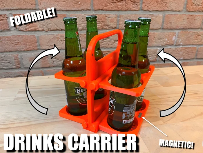 Foldable Drinks Carrier, a preview image from Printables