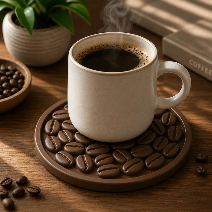Coffee Bean Coaster – Decorative Drink Coaster, a preview image from Printables