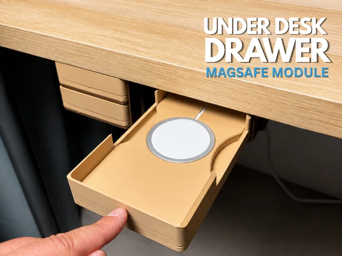 Modular Under Desk Drawer | MagSafe Module | Push-Push Lock, a preview image from Printables