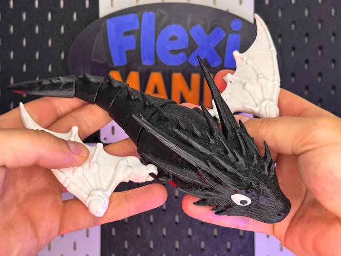 Flexi Dragon with Fully Articulated Flexible Wings, a preview image from Printables