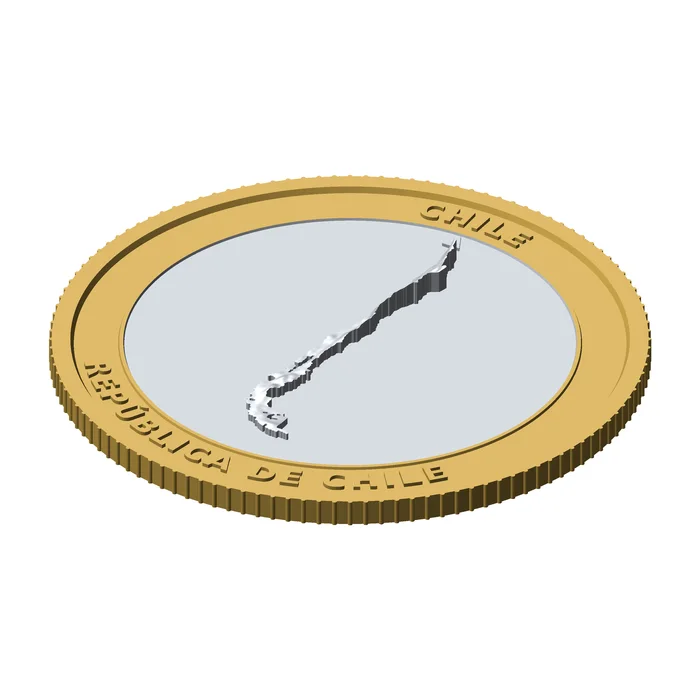 Chile 3D Topographic Coin 85 mm – Relief Collector Token, a preview image from Printables