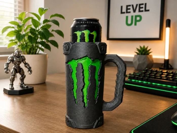 Monster Energy Holder-Can Sleeve with Handle, a preview image from Printables
