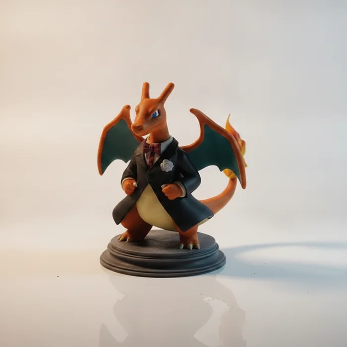 Elegant Gala Version Of Charizard Pokemon Figurine 3D Printable, a preview image from Printables