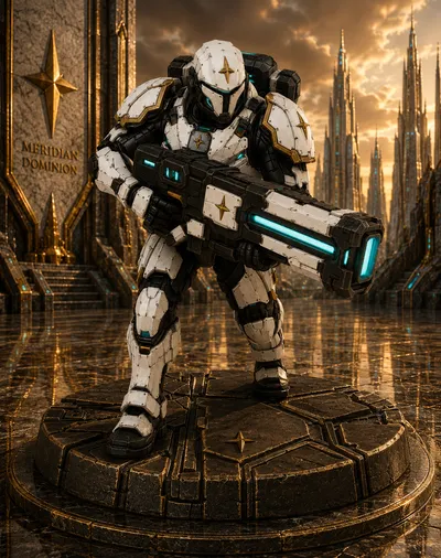 Vorrakai Frontiers – Meridian Dominion – Pulse Gunner (SciFi 3D Printable Miniature STL), a preview image from Printables