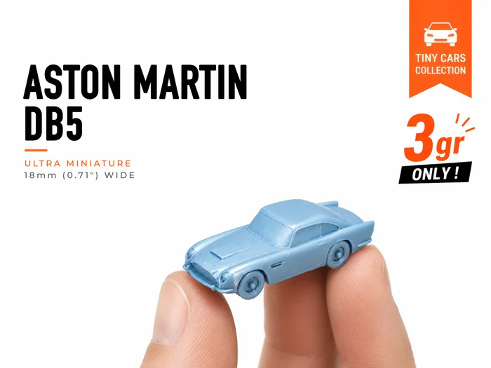 Tiny Aston Martin DB5 - Mini Cars Series, a preview image from Printables