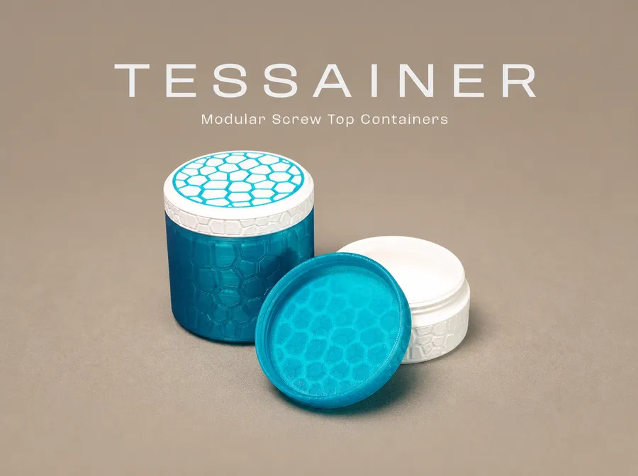 TESSAINER 60 Voronoi Screw Top Containers, a preview image from Printables