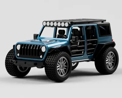 4-Door JEEP Wrangler with removable Hardtop, a preview image from Printables