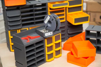 Modular shelving system - Hobby & Workshop - Small parts storage, a preview image from Printables