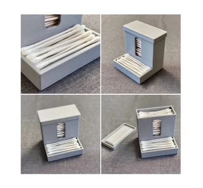 Cotton Swab Dispenser with Lid, a preview image from Printables