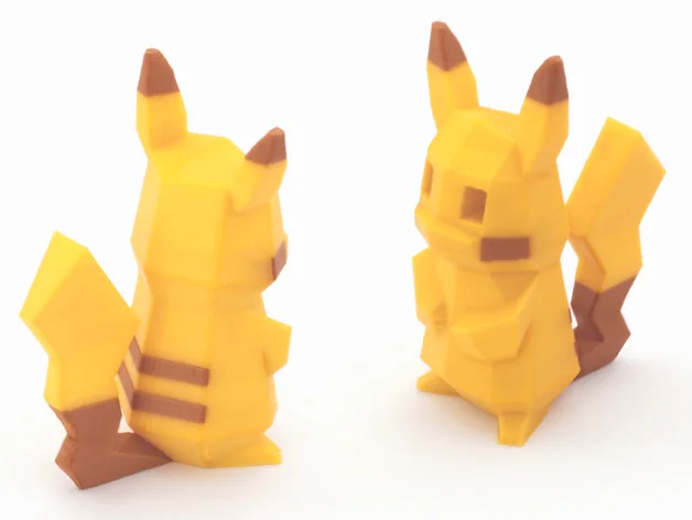 Low-Poly Pikachu - Multi and Dual Extrusion version, a preview image from Printables