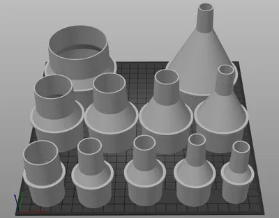 Vacuum hose adapters for all common sizes, a preview image from Printables